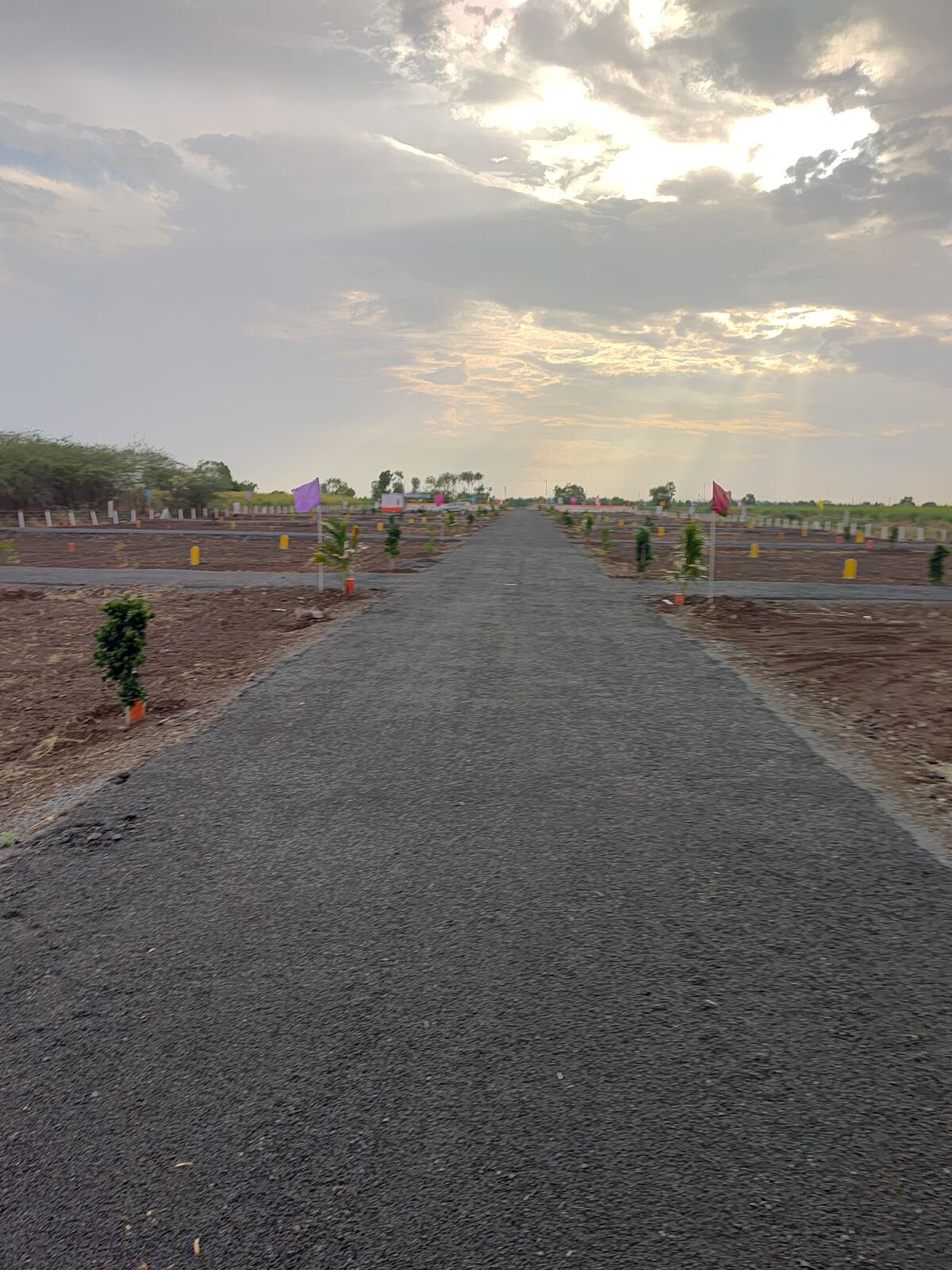Site views under cloudy sky